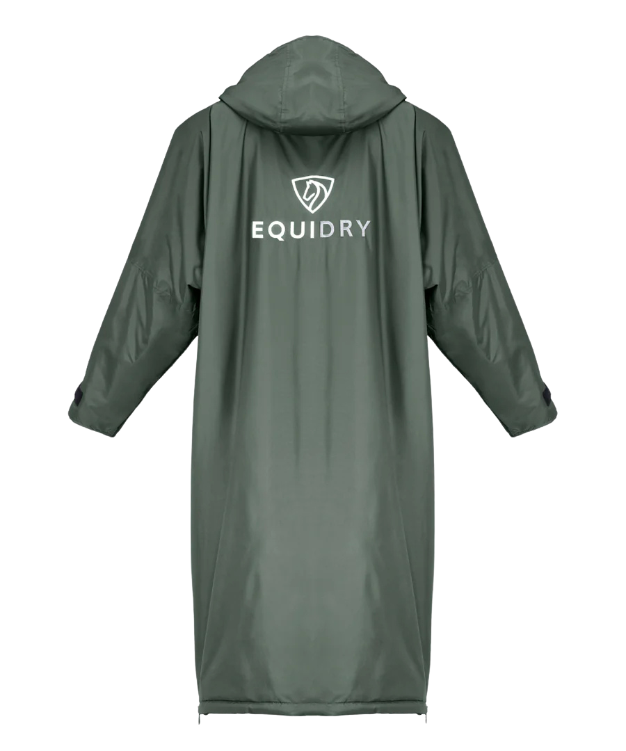 EquiDry Original Thick Fleece Coat - Black Forest Green & Grey