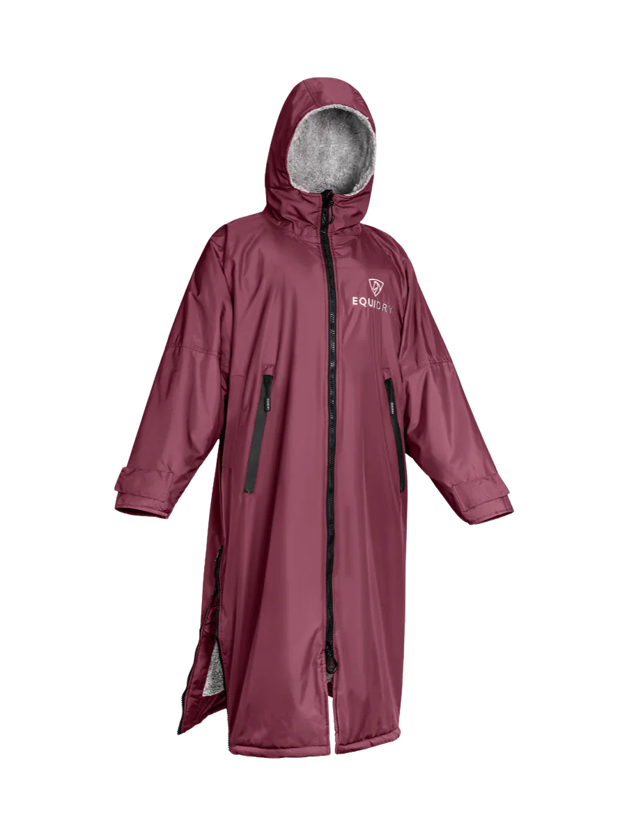 EquiDry Original Thick Fleece Coat - Plum & Grey