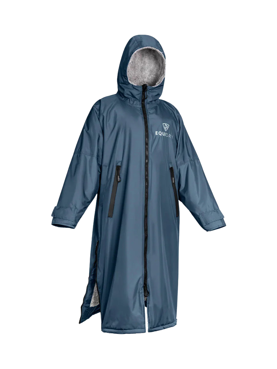 EquiDry Original Thick Fleece Coat - Steel Blue & Grey