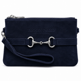 Wellington Wristlet Navy Suede Edition