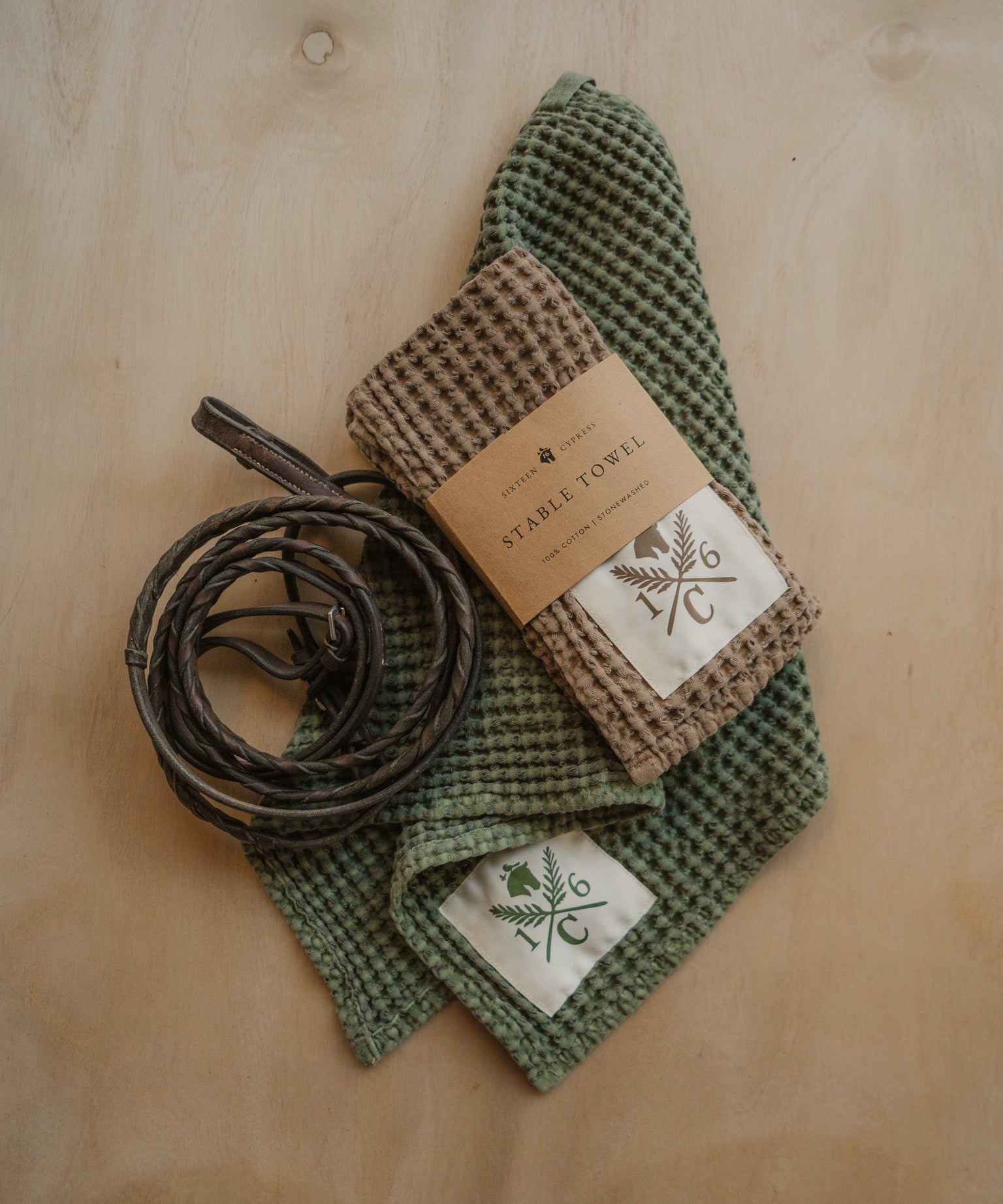 Cotton Waffle Stable Towel, Hazel