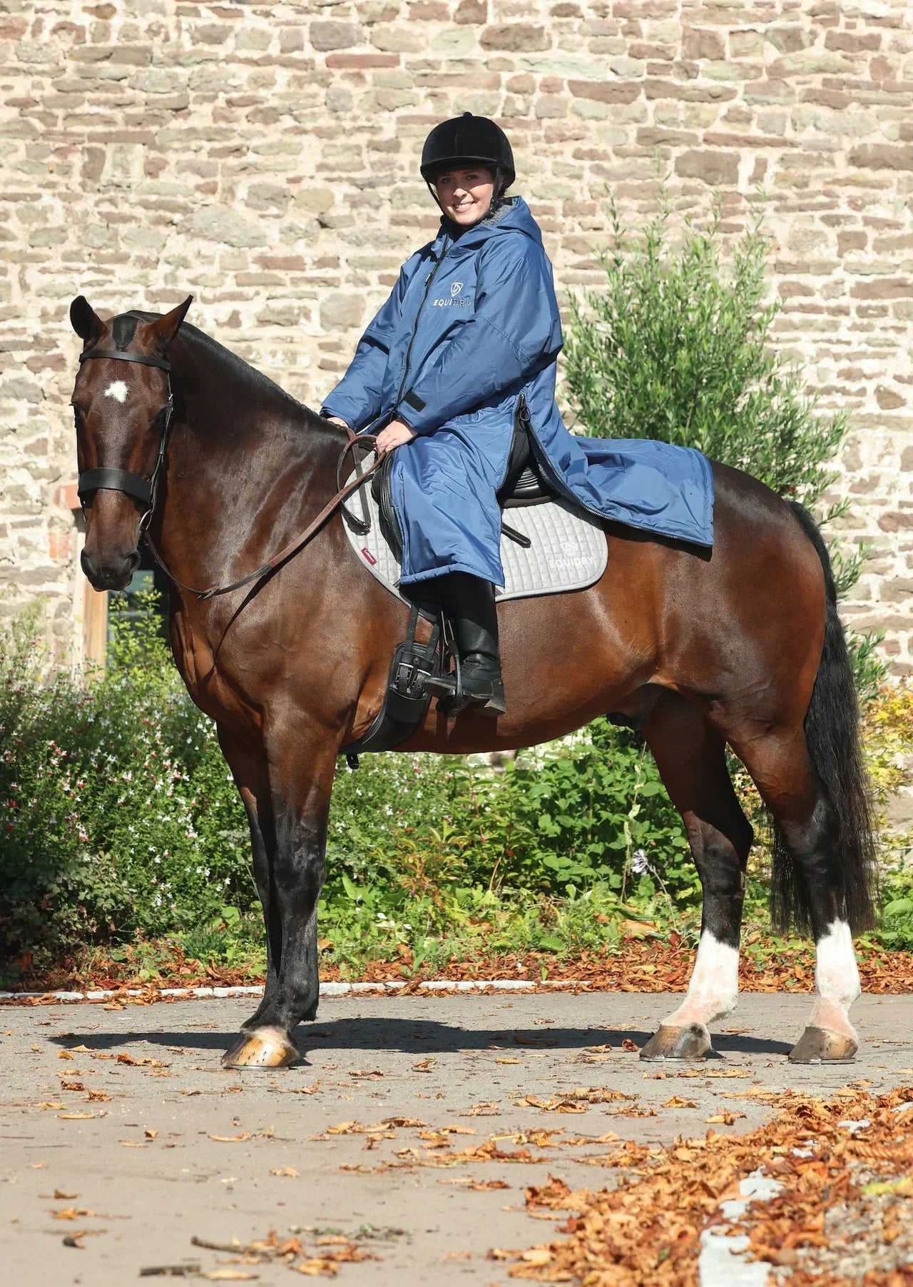 EquiDry Original Thick Fleece Coat - Steel Blue & Grey