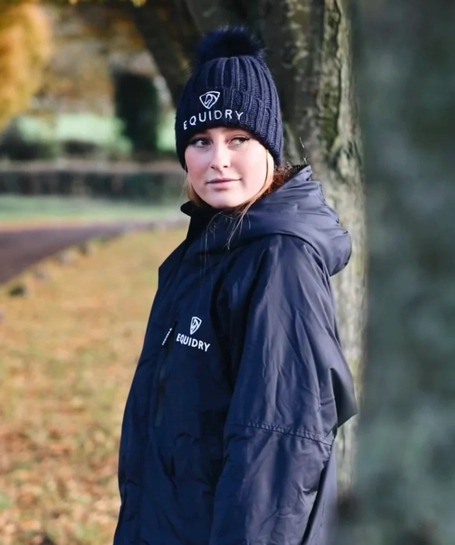 EquiDry Pom Pom Bobble Hat - Grey