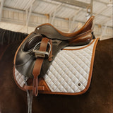 ThinLine X 16C Dressage Pad, White & Cognac