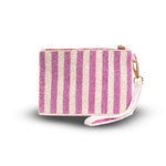 Small striped pouch on a white background