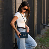 Wellington Wristlet Navy Suede Edition