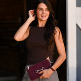 Wellington Wristlet Merlot Suede Edition