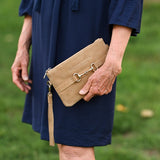Wellington Wristlet Palomino Suede
