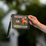 Giddy Up or Giddy Out Medium Beaded Pouch