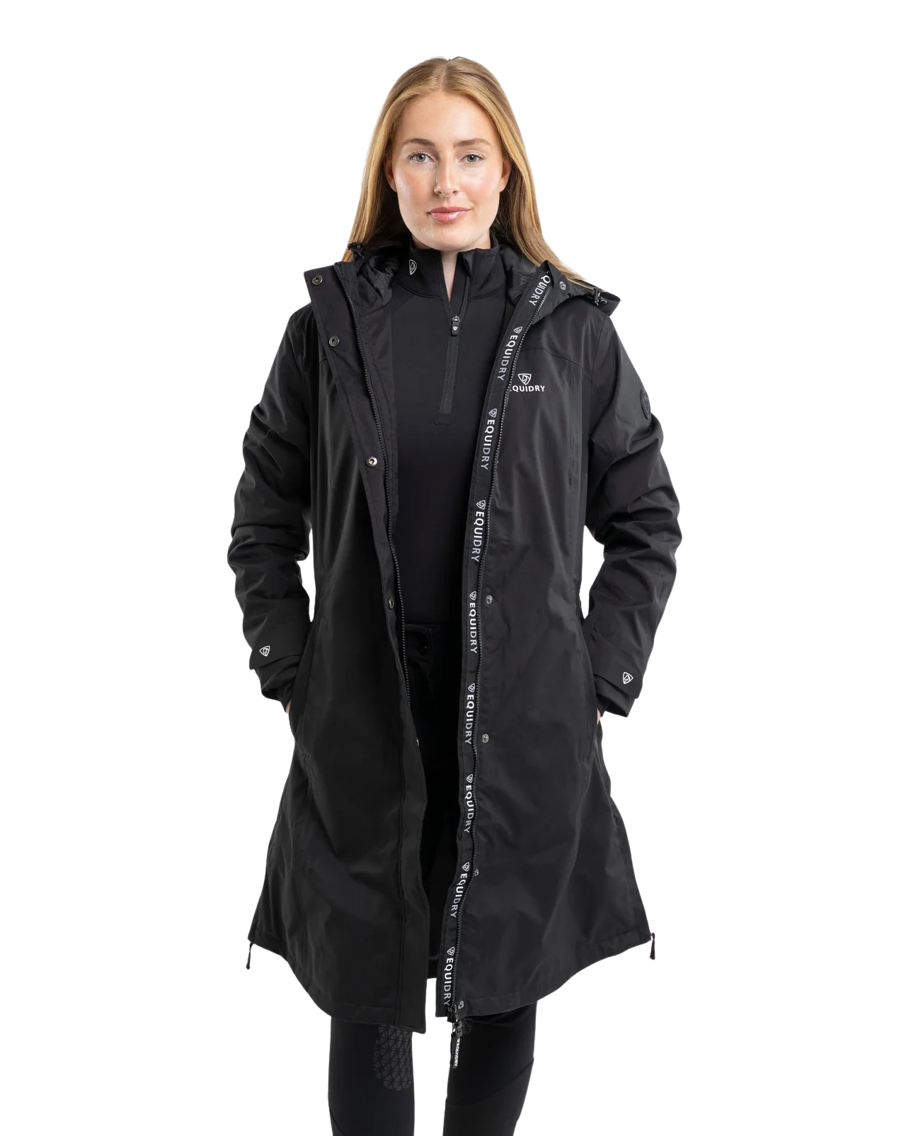 EquiDry Women's Bronte Riding Coat with Removable Hood - Black