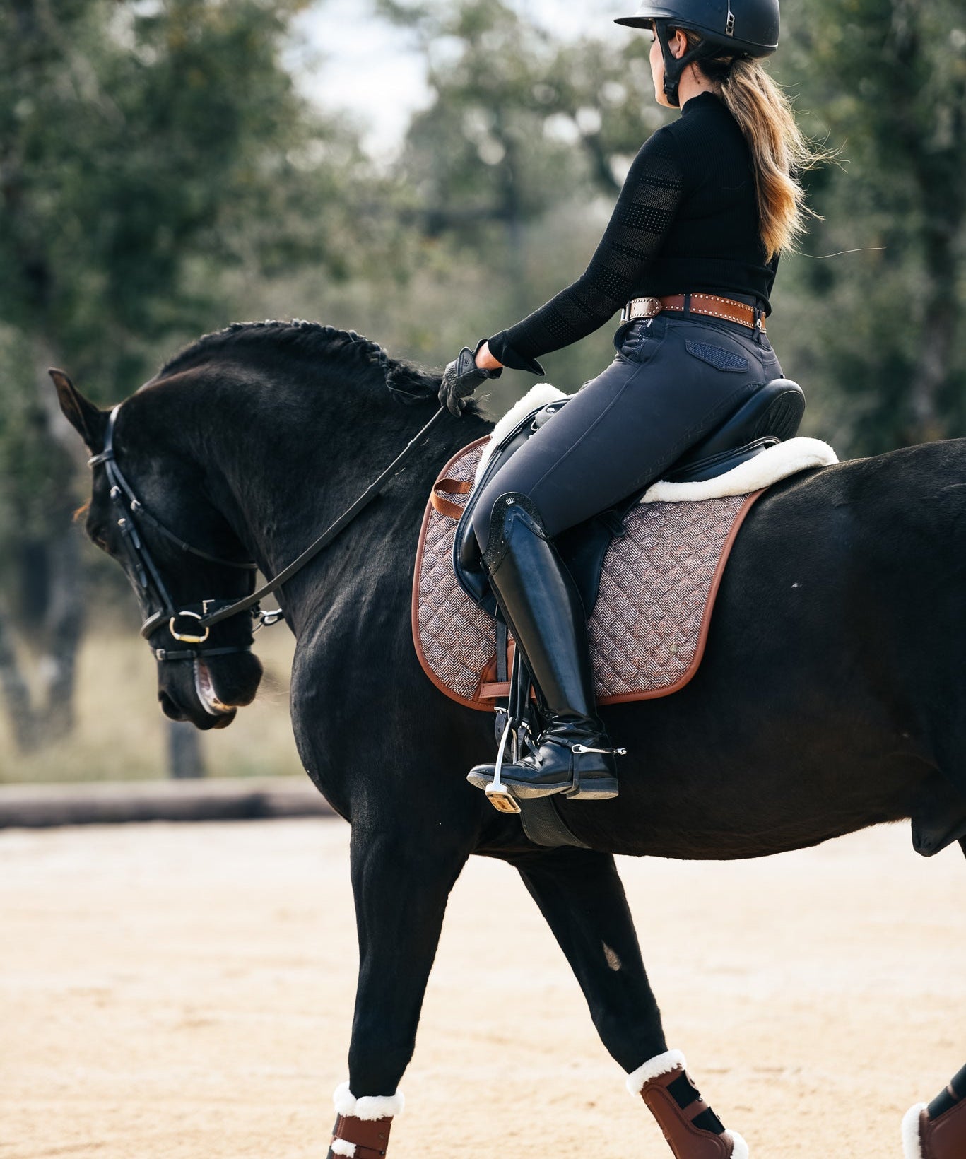 Dressage Pad, Herringbone & Cognac