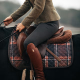 sixteen cypress saddle pad in brown field plaid 