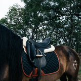 Merino Wool Fleece Half Pad, Black & Cognac