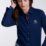 Sport Piqué Button Down Shirt - Navy