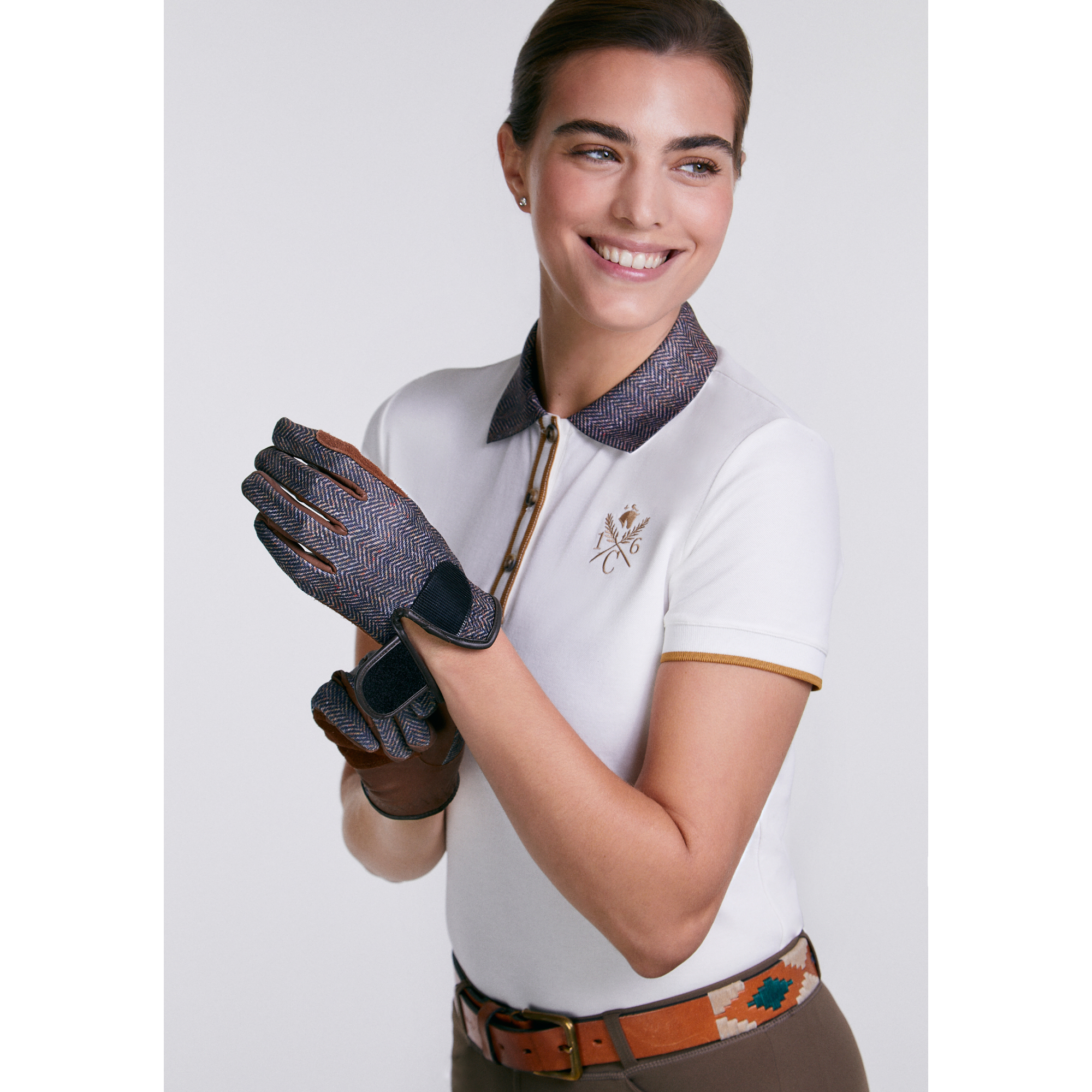 Sport Piqué Polo Shirt, Tweed Collar