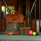 Tucker Tweed Equestrian Apparel & Accessories Olive Canvas Barn Makeup Pouch