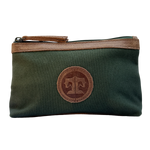 Tucker Tweed Equestrian Apparel & Accessories Olive Canvas BARN Makeup Pouch