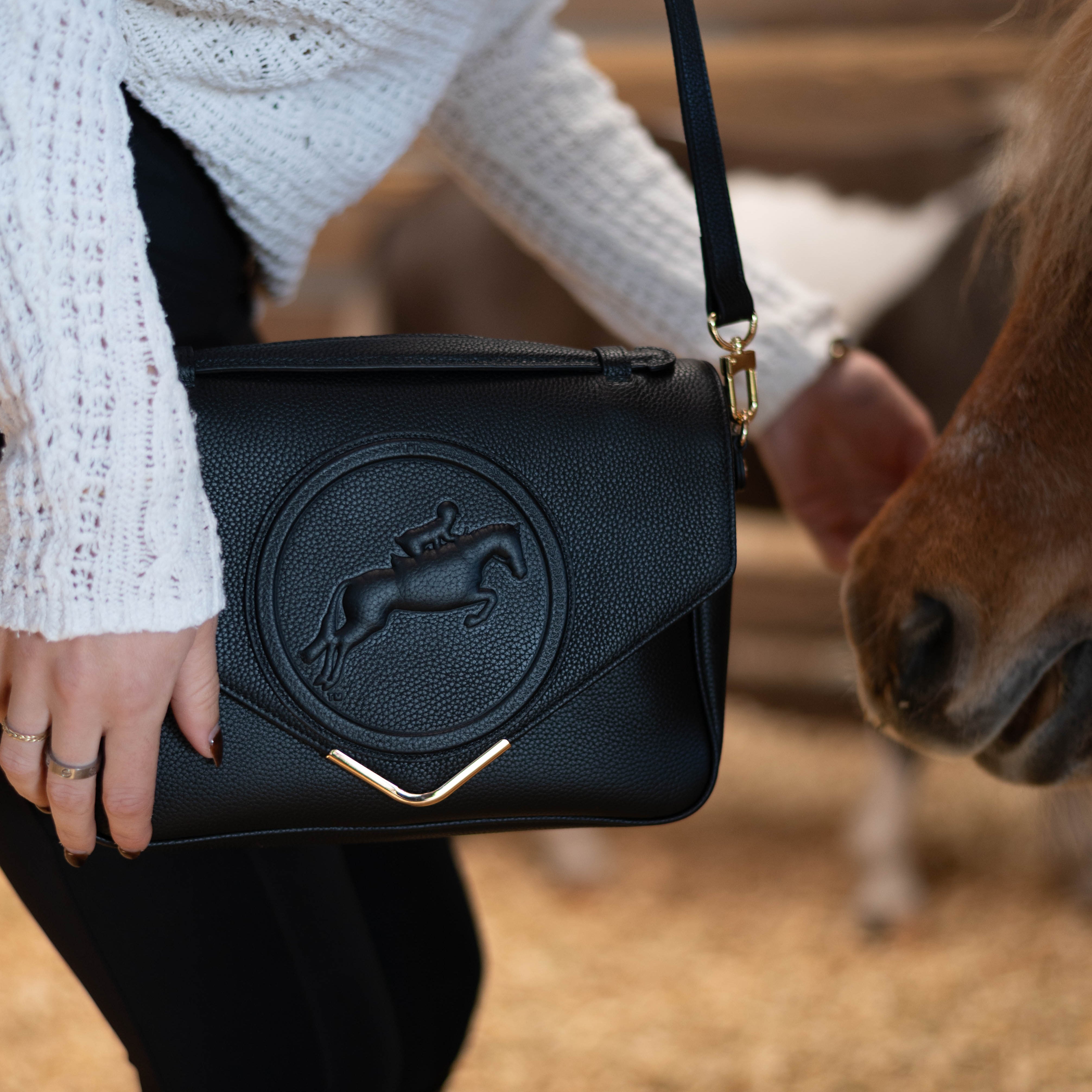 Tucker Tweed Equestrian Leather Handbags Madelyn Crossbody - Gold