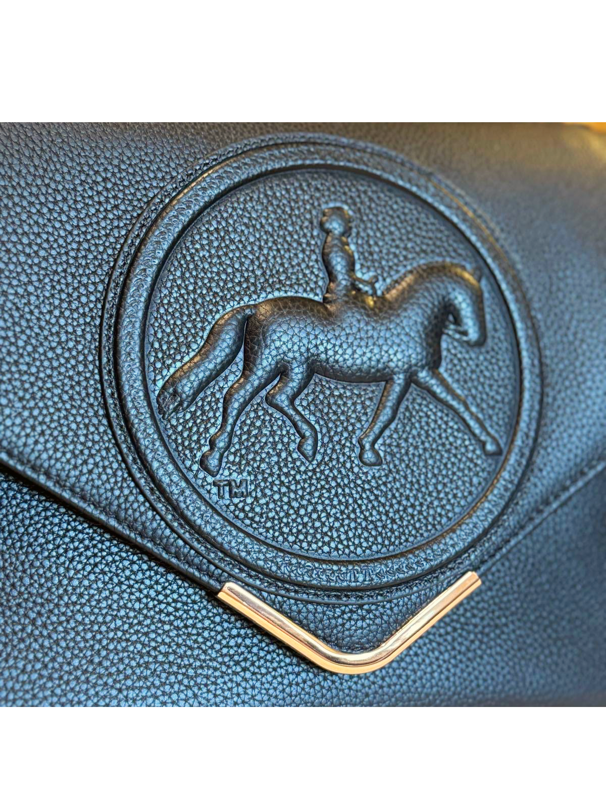 Tucker Tweed Equestrian Leather Handbags Dressage Madelyn Crossbody- Gold