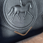 Tucker Tweed Equestrian Leather Handbags Dressage Madelyn Crossbody- Silver