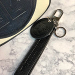 Tucker Tweed Equestrian Leather Handbags Loop, Black Signature Key Chain