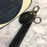 Tucker Tweed Equestrian Leather Handbags Loop, Black Signature Key Chain