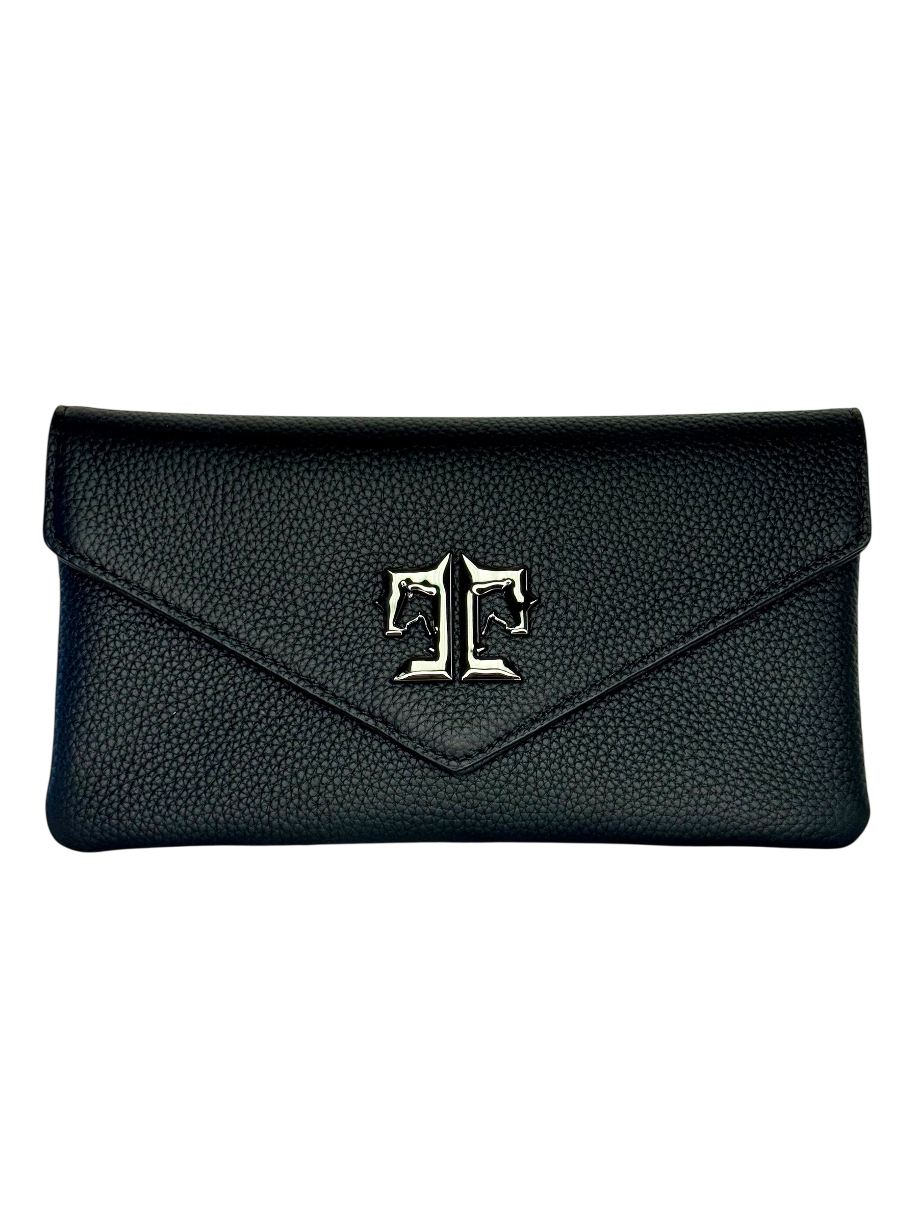 Tucker Tweed Equestrian Leather Handbags Black Solid/Gun Metal Logo Stablemate