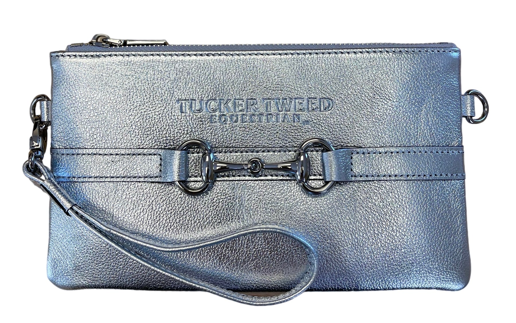 Tucker Tweed Equestrian Silver Wellington Wristlet, MOVING SALE Discount