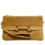Tucker Tweed Equestrian Leather Handbags Wellington Wristlet Palomino Suede Edition