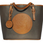 Tucker Tweed Leather Handbags Espresso/Chestnut The James River Carry All: Foxhunting