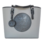 Tucker Tweed Leather Handbags Grey/Black The James River Carry All: Foxhunting