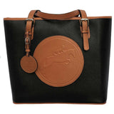 Tucker Tweed Leather Handbags Black/Chestnut The James River Carry All: Hunter/Jumper