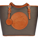 Tucker Tweed Leather Handbags Espresso/Chestnut The James River Carry All: Hunter/Jumper