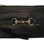 Tucker Tweed Leather Handbags Black The Wellington Wristlet