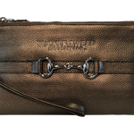 Tucker Tweed Leather Handbags Bronze The Wellington Wristlet
