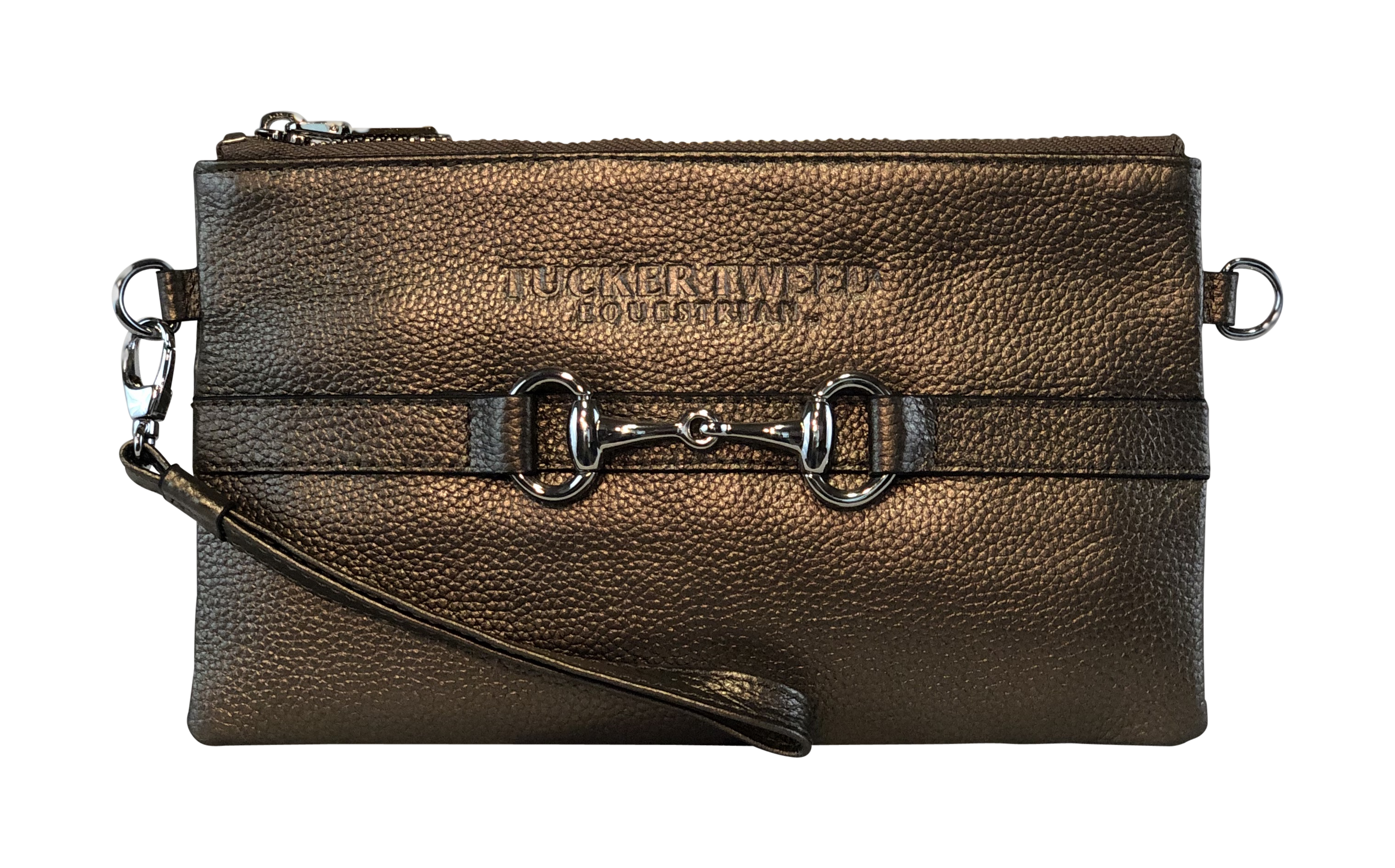 Tucker Tweed Leather Handbags Bronze The Wellington Wristlet
