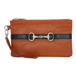 Tucker Tweed Leather Handbags Chestnut/Black The Wellington Wristlet