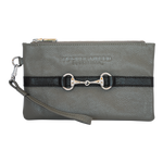 Tucker Tweed Leather Handbags Grey/Black The Wellington Wristlet