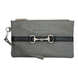 Tucker Tweed Leather Handbags Grey/Black The Wellington Wristlet