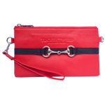 Tucker Tweed Leather Handbags Red/Black The Wellington Wristlet
