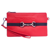 Tucker Tweed Leather Handbags Red/Black The Wellington Wristlet