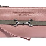 Tucker Tweed Leather Handbags Rosé/Grey The Wellington Wristlet