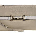 Tucker Tweed Leather Handbags Sand/White The Wellington Wristlet
