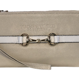 Tucker Tweed Leather Handbags Sand/White The Wellington Wristlet