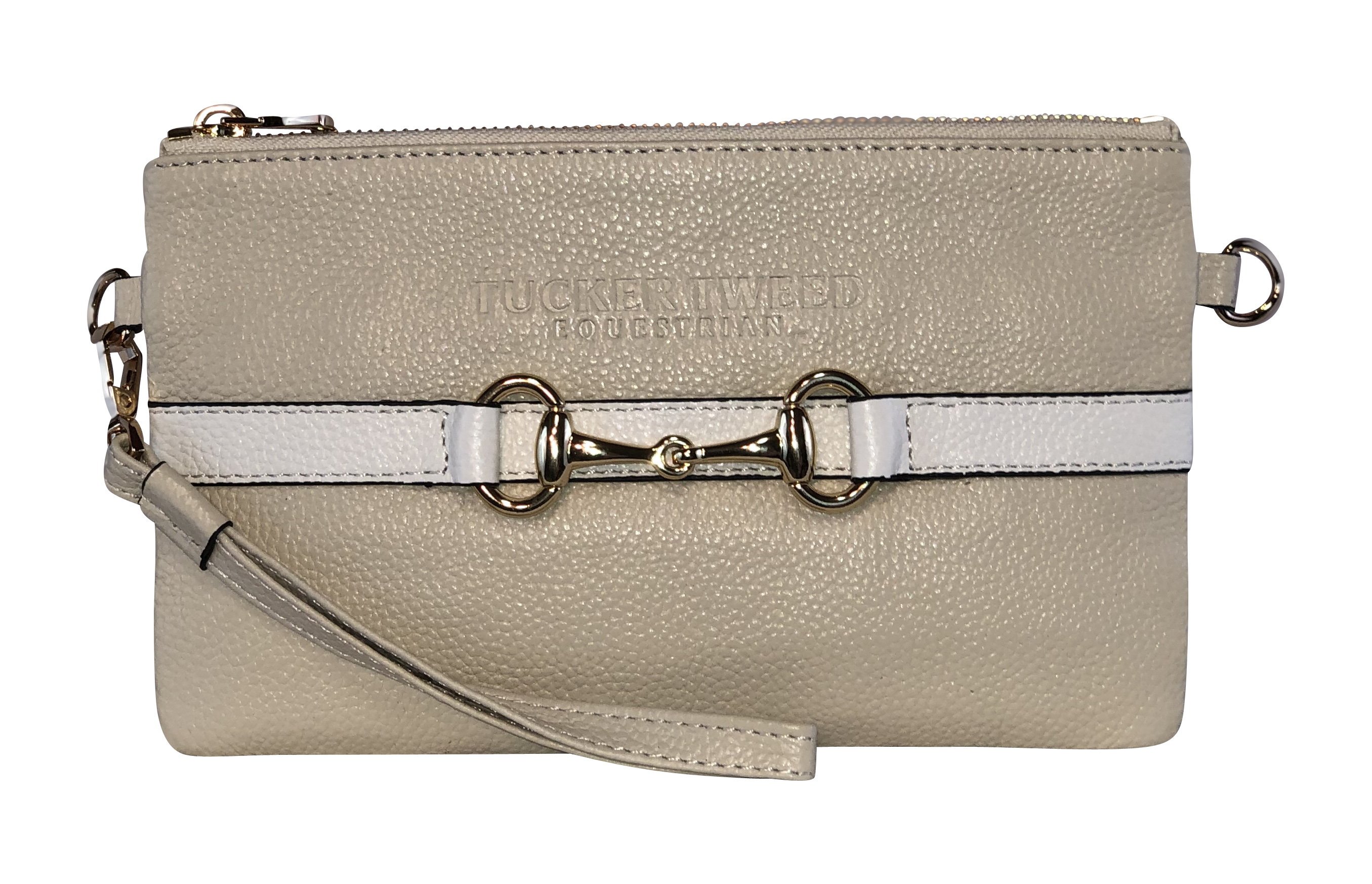 Tucker Tweed Leather Handbags Sand/White The Wellington Wristlet